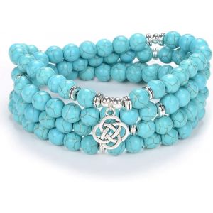 Eryi-Idées Cadeaux Celtiques 108 Perles De Pierre Mala Bracelet Collier En Cristal Avec Noeud Infini Porte-Bonheur - Neuf