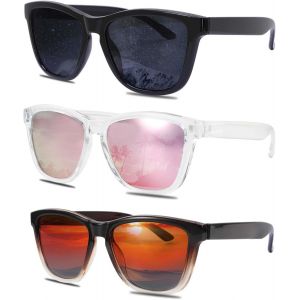 3 Pièces Lunettes De Soleil Femme Polarisées Classique Lunette Soleil Anti-Uv Léger Lunettes Conduite Pêche Sports Homme - Neuf