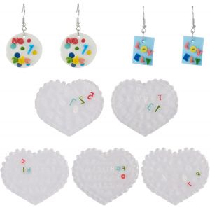 Eryi-Pandahall Lot De 5 Moules En Silicone En Forme De Lettres De L'alphabet Et Chiffres Pour Décoration D'ongles En Résine Époxy Uv Pour La Fabrication De Bijoux - Neuf
