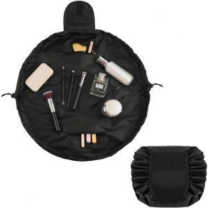 MAA-Sac Cosmétique, Trousse de Maquillage, Conception de Cordon Rangement Maquillage, Pochette Cosmétique pour Les Femmes Paresseuses(Noir) - Neuf