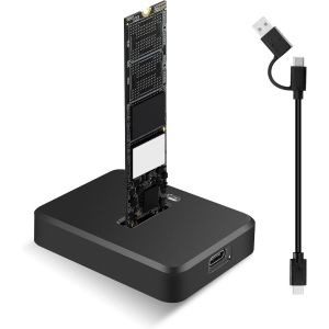 Stations D'Accueil Pour Disques Durs - Station D'Accueil Double Protocole M.2 Nvme 10 Gbps | Sata 5 Gbps, Port Usb 3.1 Gen2 Pour M-Key | B+M Key, Station D'Accueil Pour Disques Durs 2230 2242 2260 - Neuf