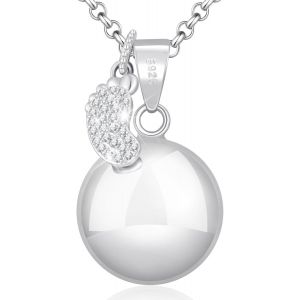 Collier Bola Grossesse En Argent 925,Pendentif Pieds Amovibles Avec Zircons 5a,Collier Musique Carillon Bell Pendentif,Id&eacute;e Cadeau E Pour Future Maman Mutter Zirkon Fu&szlig;schmuck - Neuf