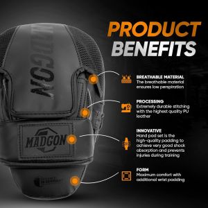 Pao Boxe Avec Rembourrage De Haute Qualit&eacute; Pour Une Absorption Optimale Des Chocs &iquest; Patte D'ours Boxe Durable Pour Les Arts-Martiaux, Le Kickboxing Et La Boxe- 1 Paire - Sac Inclus - Neuf