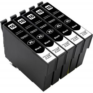 Lot de 5 cartouches d'encre compatibles Epson 16 XL pour Workforce WF-2760DWF 2750DWF 2660DWF 2650DWF 2630WF 2540WF 2530WF 2520NF 2510WF 2010W - Neuf