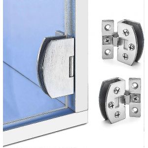 2 charnières de serrage pour porte en verre armoire à vin - Neuf
