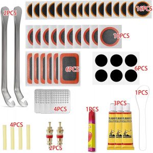 Subzonal-44-56 Pièces Kit Réparation Pneus Vélo,Trousse Outils De Vélo,Kit De Réparation De Crevaison Auto-Adhésif,Multifonction Vélo Réparation Outil,Avec Vulcanisation Rustine,Pour Vélos De Route - Neuf