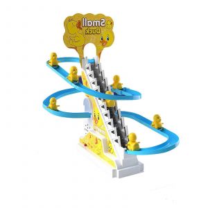 100% New Slide Track Duck Stairs Music Light Toy Climb Stairs Children's Electric Railcar Toy - Neuf