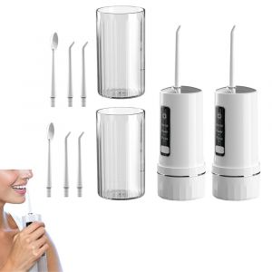 Hydropulseur &Eacute;lectrique Sans Fil Pour Le Nettoyage Des Dents - Lot De 2 Avec Embouts Et Chargement Usb - Neuf