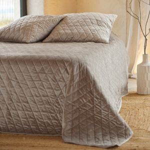 Couvre-Lit Et Taies D'oreiller En Velours Matelass&eacute; - Neuf