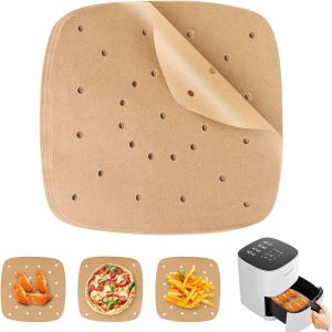 100 Papier Sulfurisé Air Fryer¿Perforé Papier Cuisson Air Fryer¿Jetable Antiadhésive Sans Huile Papier Parchemin Accessoires Pour Friteuse Cuiseur À Vapeur Four Air Fryer[Kit6505152] - Neuf