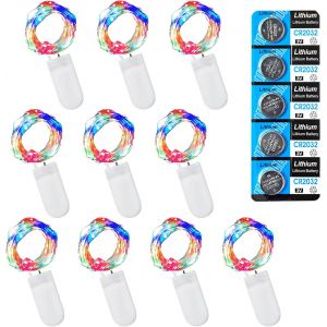 Guirlande Lumineuse À Led Avec Piles, 1 M, 10 Led, Pour Noël, Fête, Décoration De Mariage (1 M, 10 Led, Multicolore) - Neuf