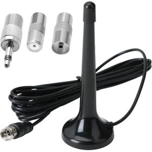 Antenne Radio FM Dab Intérieure Télescopique 75 Ohm,Base Magnétique,Câble de 3M,Antenne FM pour Tuner HiFi,Compatible Récepteur Stéréo,Antenne Intérieur TNT Puissante pour Chaîne HiFi - Neuf