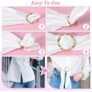 Kalanka-Lot De 10 Clips Pour T-Shirt - En Alliage Dor&eacute; - Boucle De Ceinture Pour Femme - Pour V&ecirc;tements En Vrac - Pour T-Shirt, &Eacute;charpe, T-Shirt Et &Eacute;charpe (Dor&eacute; Argent&eacute;) - Neuf