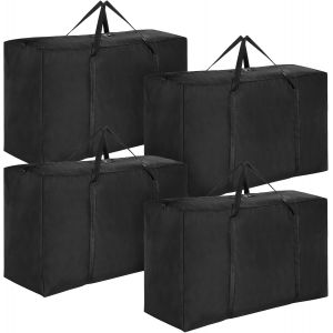 Mevronisshop-Lot De 4 Sacs De Rangement Extra-Larges 210l Tr&egrave;s Solides, Grand Sac Bo&icirc;te De Stockage En Mat&eacute;riau Oxford 600d Pour D&eacute;m&eacute;nagement V&ecirc;tements, Couettes, Linge, Literie Avec Fermetures &Eacute;clai - Neuf