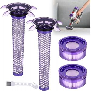 Filtre Pour Dyson,Filtres De Rechange Pour Aspirateurs Dyson V7 V8 Absolute Animal Motorhead Animal,Avec 2 Filtres Hepa Post,2 Filtres Star Pré,1 Brosse De Nettoyage,Filtres Rempla[SSE7112807] - Neuf