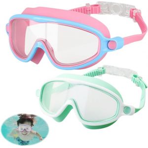 Letnerny-Lunettes De Plongée Pour Enfants, Pack De 2 Lunettes De Natation Pour Enfants De 3 À 8 Ans, Lunette Piscine Enfant Avec Protection Uv Et Anti-Buée, Anti-Buée Pour Enfants, Filles, Garçons - Neuf