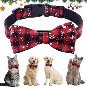 Chenquansarl-Collier De Noël Pour Chat Et Chien, Collier Chien De Noël, Noeud Papillon Chien Chat, Collier De Chien Réglable Avec N?Ud Détachable, Pour Petits Moyens Grands Chiens Chats (M) - Neuf