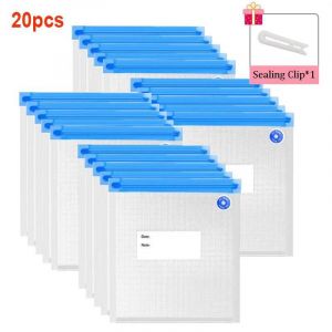 Sacs Alisensscellés Sous Vide, Sac De Conservation Des Citrouille Avec Bancs, Pompe, Scellant Ménager, Valve D'Air.16X22Cm.20Pcs-Bag - Neuf