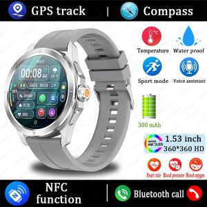 2025 Nouveau S4 Ultra Sports De Plein Air Montre Intelligente Hommes Amoled Écran Nfc Gps Boussole Fréquence Cardiaque Étanche Bluetooth Appel Smartwatch.Silver.S4 Ultra - Neuf
