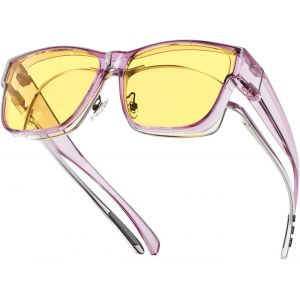 Kathlelxh-Lunettes De Conduite De Nuit Sur Lunettes De Vue Pour Homme Et Femme, Montures Transparentes Pour Une Vision Nocturne Hd Étendue, Lunettes De Phare Pour La Conduite De Nuit[H1581] - Neuf