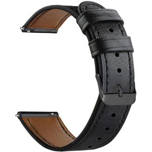 Kal-Bracelet En Cuir 20mm 18mm, Élégant Bracelets De Montres Avec Boucle En Or Rose/Noir/Argent, Libération Rapide Bandes De Remplacement Pour Femmes - Neuf