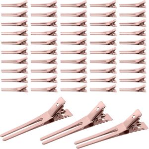 Shiliu-50 Pièces Pince Cheveux Double Broche, Bricolage Pince À Cheveux Métal, Pince Crocodile, Pour Fabrication De Coiffure, Bijou[ - Neuf
