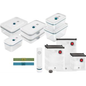 lbgwp60-KitDe Démarrage De M Sous Vide Fresh & Save, En Verre, 16 Unités, La Mer, Argent - Neuf