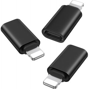 Daptateur Usb C Vers Lightning, Adaptateur Lightning Usb C Pour Iphone 14/13/12/11/Ipad/Airpods,Pas Pour Écouteurs/Audio/Otg, Résistant À La Perte, Lot De 2, Gris Canon (Noir)[Z3035] - Neuf