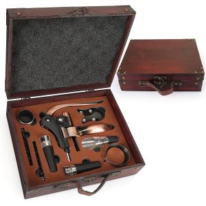 Coffret Cadeau Vin Homme &iquest; Bois &Eacute;l&eacute;gant Complet - Neuf