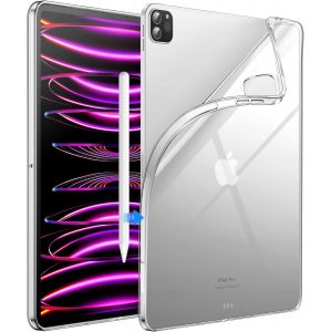 Coque Pour Ipad Pro 12,9 Pouces 2022/2021 (6&egrave;me/5&egrave;me G&eacute;n&eacute;ration), Souple Tpu Transparent Fin Antichoc Tablette Housse &Eacute;tui, Support Pencil 2&egrave;me Chargement (Transparente)[Coq9126415] - Neuf