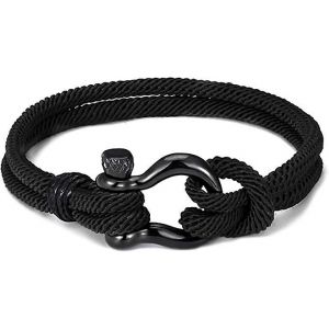Bracelet Nautique En Corde Tressée - Bracelet Marin Avec Manille D'ancre - Bracelet Marin Tressé Pour Hommes Et Femmes - Fait Main En - Neuf