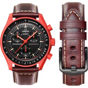 Kal-Bracelet De Rechange En Cuir Pour Montre Omega Swatch Moonwatch De 20 Mm, Rapidement Realese Swatch Omega Moonswatch, Homme Et Femme - Neuf
