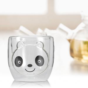 Hjlian Gobelet A Eau Transparent En Verre De Grande Capacite Avec Jolis Motifs D'animaux Imprimes (D) - Neuf