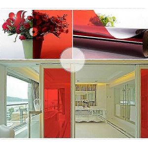 Film de fenetre transparent multicolore teinte solaire autocollant decor vitrail vinyle rouleau bricolage a4 20/40*120cm - Neuf
