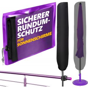 Letnerny-Housse De Protection Pour Parasol - R&iquest;&iquest;Sistante Aux Intemp&iquest;&iquest;Ries - 2 M De Diam&iquest;&iquest;Tre / 2 M X 1,25 M - Housse De Parasol En Polyester Durable - Noir - Neuf