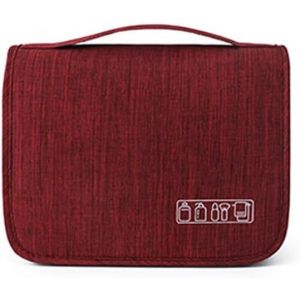 MAA-Sac de Toilette Suspendu de Voyage, Sac de Toilette imperméable à l'eau pour Hommes, Femmes Voyage d'affaires Sac de Toilette Pliable Rasage Salle de Bain Makeup Pack (Rouge) - Neuf