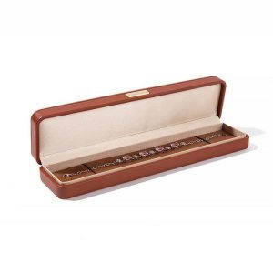 Bo&icirc;te &agrave; bijoux pour bagues, bracelets et colliers &iquest; Flanelle marron et PU - Neuf