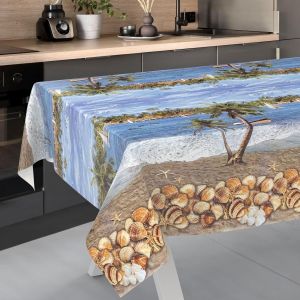 SJZG-Nappe En Toile Cirée, Lavable, Pour Table De Jardin, Extérieur, Intérieur, 200 X 140 Cm, Bord Coupé, Vacances - Neuf