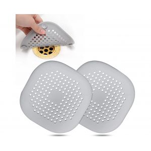 Grille de siphon de douche carr&eacute;e en silicone - Couvercle de siphon de sol pour douche - Neuf