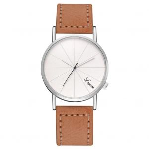 Lvpai Grand Cadran Hommes D'affaires Quartz Pu Bracelet Montre-Bracelet (Bracelet Beige + Cadran Blanc) - Neuf