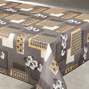 Nappe Anti Taches Motif Fleur Et Forme G&eacute;om&eacute;trique - Neuf