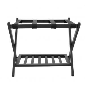 Hjlian Porte-Bagages Pliable En Bois A Deux Niveaux Pour Valises, Chaussures, Maison, Hotel - Neuf