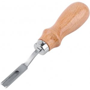 Outil de travail du cuir avec poignée en bois, 6mm - Neuf