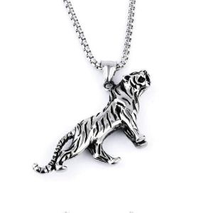 Européen Et Américain Nouveau Domineering Tiger Pendentif Collier Homme Acier Titane Tendance Hommes Accessoires Sélection Transfrontalière Fabricant E-Comme - Neuf