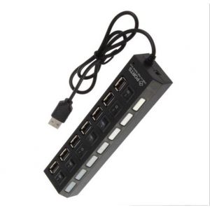 Hub USB 2.0 7 ports avec interrupteurs d'alimentation individuels pour PC et ordinateur portable - 2 pièces - Neuf