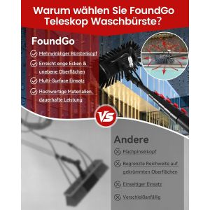 SUBZONAL-Perche Telescopique Nettoyage 6m t&eacute;lescopique avec Brosse &agrave; 5 c&ocirc;t&eacute;s Brosse Nettoyage avec Manche T&eacute;lescopique Lave Vitre Telescopique avec Tuyau d'eau Interne pour Toit Panneaux Solaires - Neuf