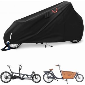 Subzonal-Housse Protection Velo Cargo Bache Velo Impermeable Exterieur Housse V&eacute;lo Cargo Avec Bandes R&eacute;fl&eacute;chissantes 420d Oxford Protection Uv Pour V&eacute;los De Charge &Agrave; Deux Roues 270x75x100cm - Neuf