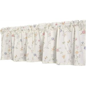 Ershi-Rideau Brise-Bise Court, Moderne, Style Maison De Campagne, Cuisine, Court, Passe-Tringle Avec Motif Floral, Multicolore, 15[1923] - Neuf