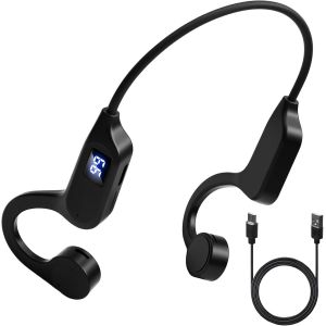 KALANKA-Casque Conduction Osseuse Bluetooth sans Fil V5.2 HiFi St&eacute;r&eacute;o avec HD Micro Open Ear Casque Lecteur MP3 Casque de Sport &Eacute;tanche IPX5 pour Le Jogging la Course Le v&eacute;l V&eacute;lo 8h d'Autonomie - Neuf