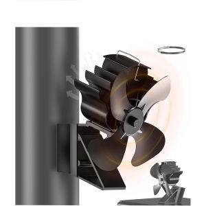 JEXNOVASHOP-Ventilateur po&ecirc;le &agrave; bois, ventilateur chemin&eacute;e pour po&ecirc;le &agrave; bois, 2 en 1 silencieux fireplace fan sans &eacute;lectricit&eacute;,de chauffage, pi&egrave;ce de rechange. - Neuf